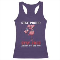 250 Years Anniversary Racerback Tank Top Flamingo 4Th Of July Patriotic USA Independence Flamerica