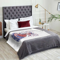 Flamingo 4Th Of July Patriotic USA American Flag Throw Blanket