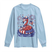 Flamingo 4Th Of July Patriotic USA American Flag Long Sleeve Shirt