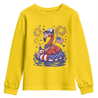 Flamingo 4Th Of July Patriotic USA American Flag Youth Sweatshirt