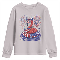 Flamingo 4Th Of July Patriotic USA American Flag Youth Sweatshirt