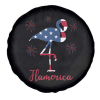 Flamingo 4Th Of July Patriotic USA Independence Flamerica Spare Tire Cover
