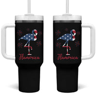 Flamingo 4Th Of July Patriotic USA Independence Flamerica Tumbler With Handle