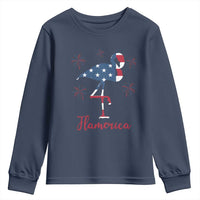Flamingo 4Th Of July Patriotic USA Independence Flamerica Youth Sweatshirt