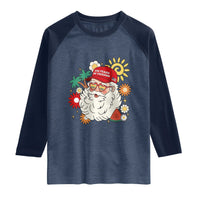 USA 250th Anniversary Santa Christmas In July Raglan Shirt