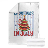 Funny Santa Christmas in July Throw Blanket Melon Christmas Tree Summer