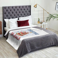 Funny Santa Christmas in July Throw Blanket Melon Christmas Tree Summer