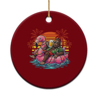 Funny Bigfoot Drinking Beer Christmas in July Ceramic Ornament