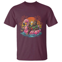 Funny Bigfoot Drinking Beer Christmas in July T Shirt