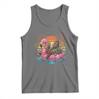 Funny Bigfoot Drinking Beer Christmas in July Tank Top