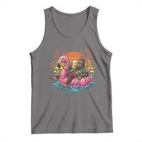 Funny Bigfoot Drinking Beer Christmas in July Tank Top