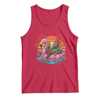 Funny Bigfoot Drinking Beer Christmas in July Tank Top