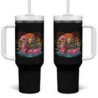 Funny Bigfoot Drinking Beer Christmas in July Tumbler With Handle
