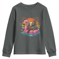 Funny Bigfoot Drinking Beer Christmas in July Youth Sweatshirt
