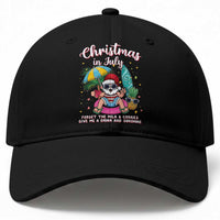 Christmas in July Santa Baseball Cap Palm Tree Beach Summer Hawaii