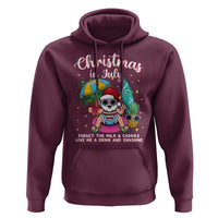 Christmas in July Santa Hoodie Palm Tree Beach Summer Hawaii