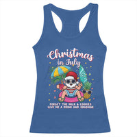 Christmas in July Santa Racerback Tank Top Palm Tree Beach Summer Hawaii