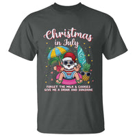 Christmas in July Santa T Shirt Palm Tree Beach Summer Hawaii