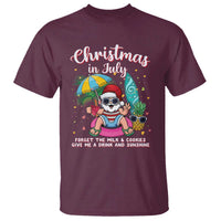Christmas in July Santa T Shirt Palm Tree Beach Summer Hawaii