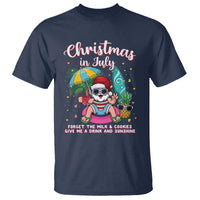 Christmas in July Santa T Shirt Palm Tree Beach Summer Hawaii