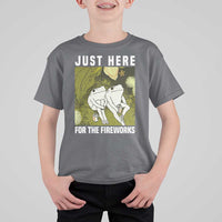 Funny Frog 4th of July T Shirt For Kid Just Here For The Fireworks - Wonder Print Shop