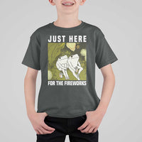 Funny Frog 4th of July T Shirt For Kid Just Here For The Fireworks - Wonder Print Shop