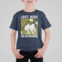 Funny Frog 4th of July T Shirt For Kid Just Here For The Fireworks - Wonder Print Shop
