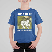 Funny Frog 4th of July T Shirt For Kid Just Here For The Fireworks - Wonder Print Shop