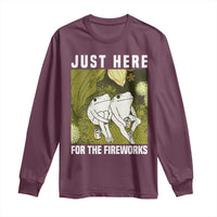 Funny Frog 4th of July Long Sleeve Shirt Just Here For The Fireworks - Wonder Print Shop