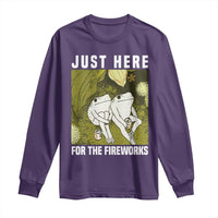 Funny Frog 4th of July Long Sleeve Shirt Just Here For The Fireworks - Wonder Print Shop