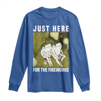 Funny Frog 4th of July Long Sleeve Shirt Just Here For The Fireworks - Wonder Print Shop