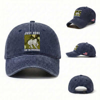 Funny Frog 4th of July Washed Cotton Baseball Cap Just Here For The Fireworks
