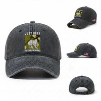 Funny Frog 4th of July Washed Cotton Baseball Cap Just Here For The Fireworks