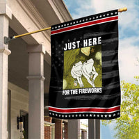 Funny Frog 4th of July Garden Flag Just Here For The Fireworks