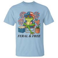 Feral & Free T Shirt Funny 4th of July Patriotic Frog Lovers - Wonder Print Shop