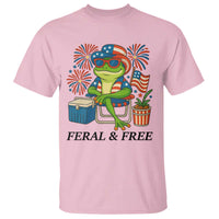 Feral & Free T Shirt Funny 4th of July Patriotic Frog Lovers - Wonder Print Shop