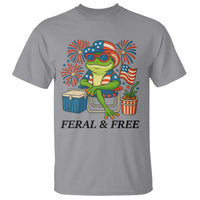 Feral & Free T Shirt Funny 4th of July Patriotic Frog Lovers - Wonder Print Shop