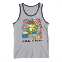Feral & Free Tank Top Funny 4th of July Patriotic Frog Lovers - Wonder Print Shop