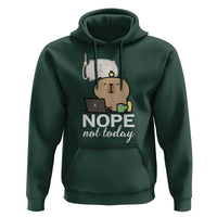 Nope Not Today Hoodie Funny Lazy Capybara Meme - Wonder Print Shop