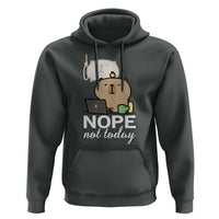 Nope Not Today Hoodie Funny Lazy Capybara Meme - Wonder Print Shop