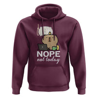 Nope Not Today Hoodie Funny Lazy Capybara Meme - Wonder Print Shop