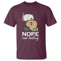 Nope Not Today T Shirt Funny Lazy Capybara Meme - Wonder Print Shop