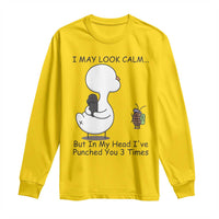 In My Head I Have Pecked You 3 Times Long Sleeve Shirt Funny Duck Sarcastic Farm Humor - Wonder Print Shop