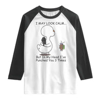 In My Head I Have Pecked You 3 Times Raglan Shirt Funny Duck Sarcastic Farm Humor - Wonder Print Shop