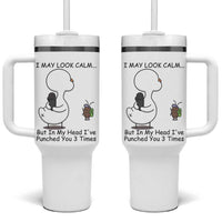 In My Head I Have Pecked You 3 Times Tumbler With Handle Funny Duck Sarcastic Farm Humor