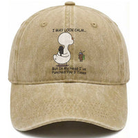 In My Head I Have Pecked You 3 Times Washed Cotton Baseball Cap Funny Duck Sarcastic Farm Humor