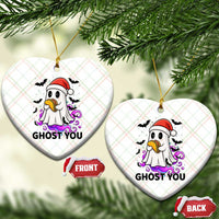 Funny Ghost Halloween Xmas Ceramic Ornament Ghost You - Wonder Print Shop