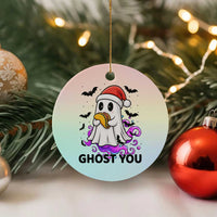 Funny Ghost Halloween Xmas Ceramic Ornament Ghost You - Wonder Print Shop