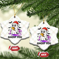 Funny Ghost Halloween Xmas Ceramic Ornament Ghost You - Wonder Print Shop
