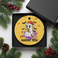 Funny Ghost Halloween Xmas Ceramic Ornament Ghost You - Wonder Print Shop